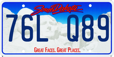 SD license plate 76LQ89