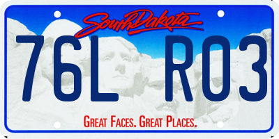 SD license plate 76LR03