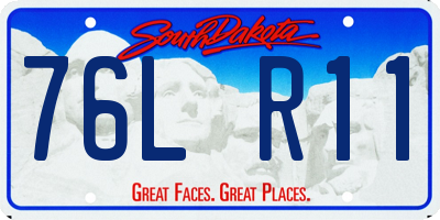 SD license plate 76LR11