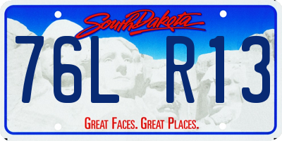 SD license plate 76LR13