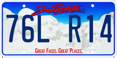 SD license plate 76LR14