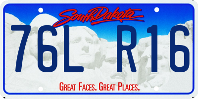SD license plate 76LR16