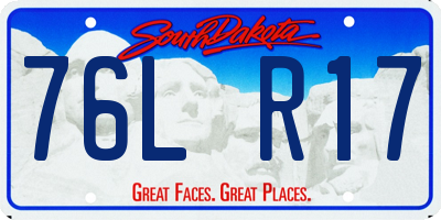 SD license plate 76LR17