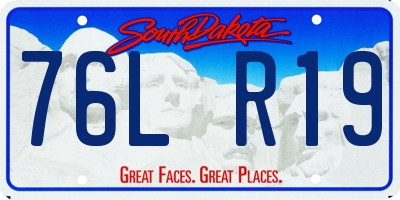 SD license plate 76LR19