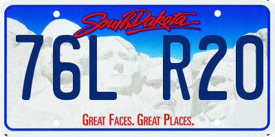 SD license plate 76LR20
