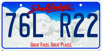 SD license plate 76LR22