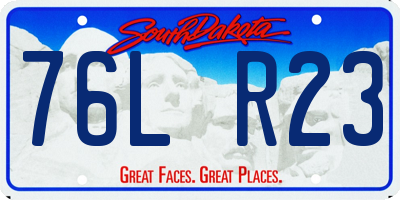 SD license plate 76LR23