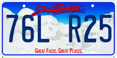 SD license plate 76LR25