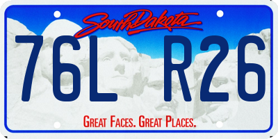 SD license plate 76LR26