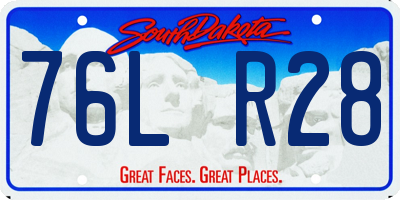 SD license plate 76LR28