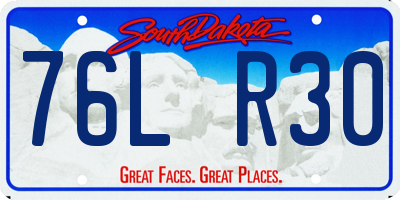 SD license plate 76LR30
