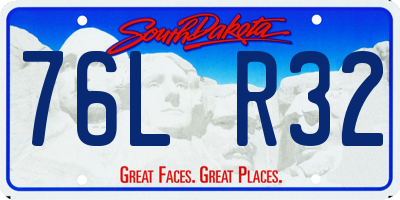 SD license plate 76LR32
