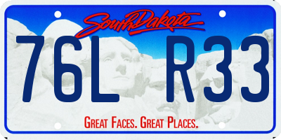SD license plate 76LR33