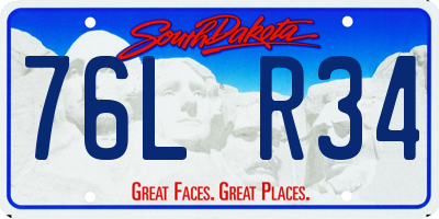 SD license plate 76LR34