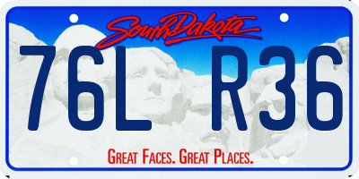 SD license plate 76LR36