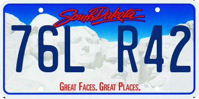 SD license plate 76LR42