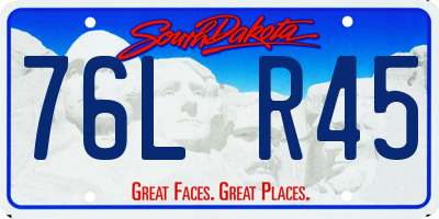 SD license plate 76LR45