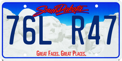 SD license plate 76LR47