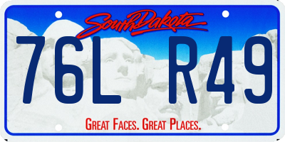 SD license plate 76LR49