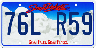 SD license plate 76LR59