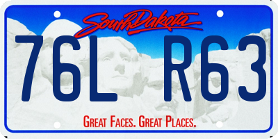 SD license plate 76LR63