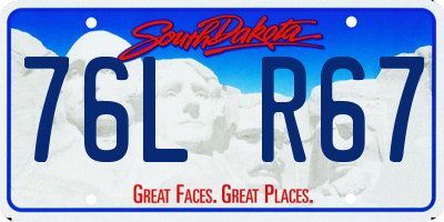 SD license plate 76LR67