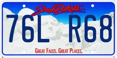 SD license plate 76LR68