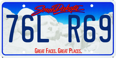 SD license plate 76LR69