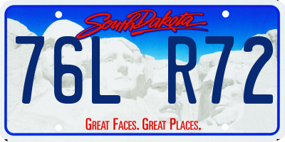 SD license plate 76LR72