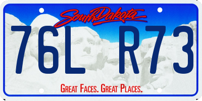 SD license plate 76LR73