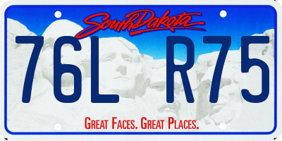 SD license plate 76LR75