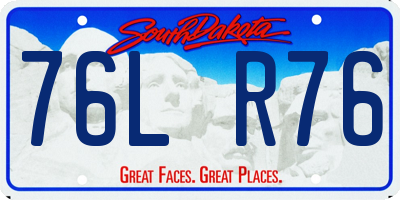 SD license plate 76LR76