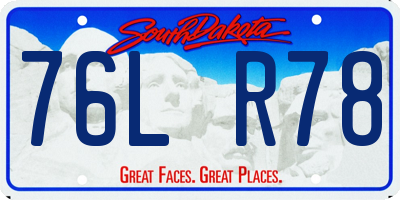 SD license plate 76LR78