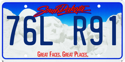 SD license plate 76LR91