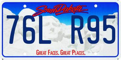 SD license plate 76LR95