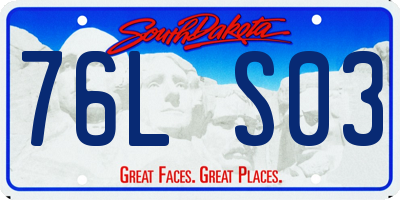 SD license plate 76LS03