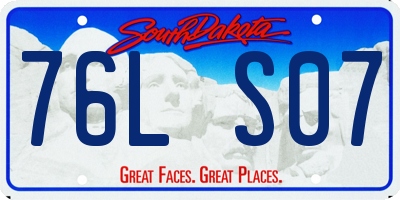 SD license plate 76LS07