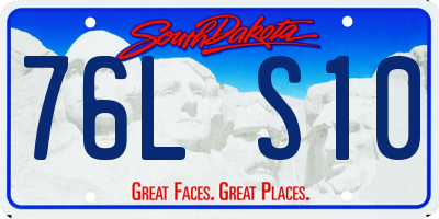 SD license plate 76LS10