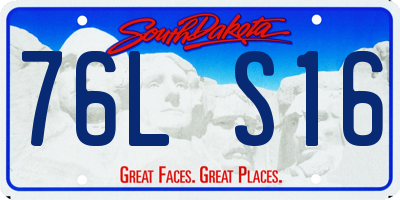 SD license plate 76LS16