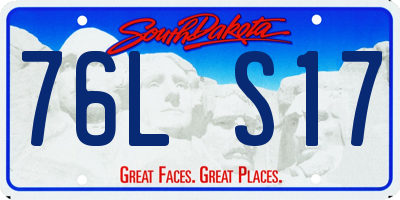 SD license plate 76LS17