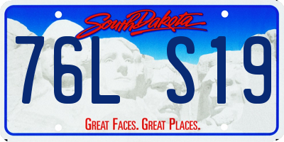 SD license plate 76LS19