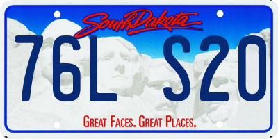 SD license plate 76LS20