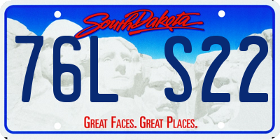 SD license plate 76LS22