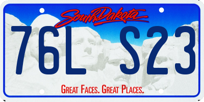 SD license plate 76LS23