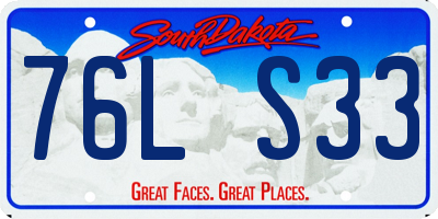 SD license plate 76LS33