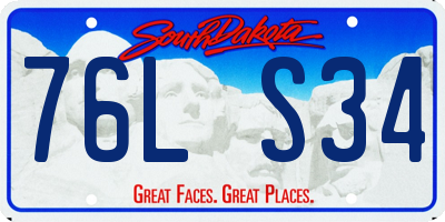 SD license plate 76LS34