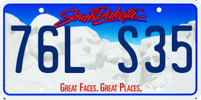 SD license plate 76LS35