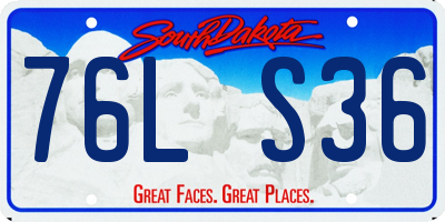 SD license plate 76LS36