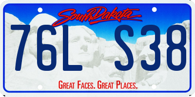 SD license plate 76LS38