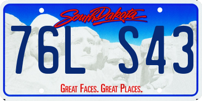 SD license plate 76LS43
